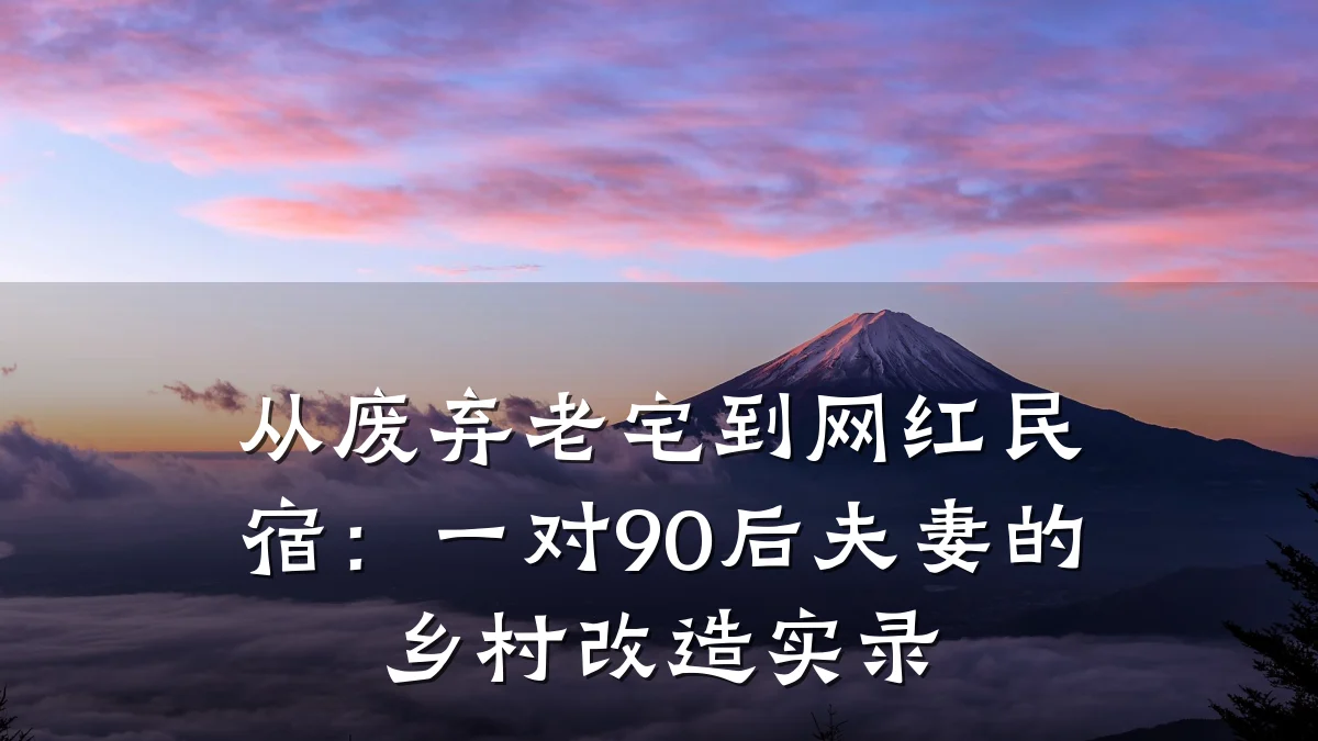 从废弃老宅到网红民宿:一对90后夫妻的乡村改造实录
