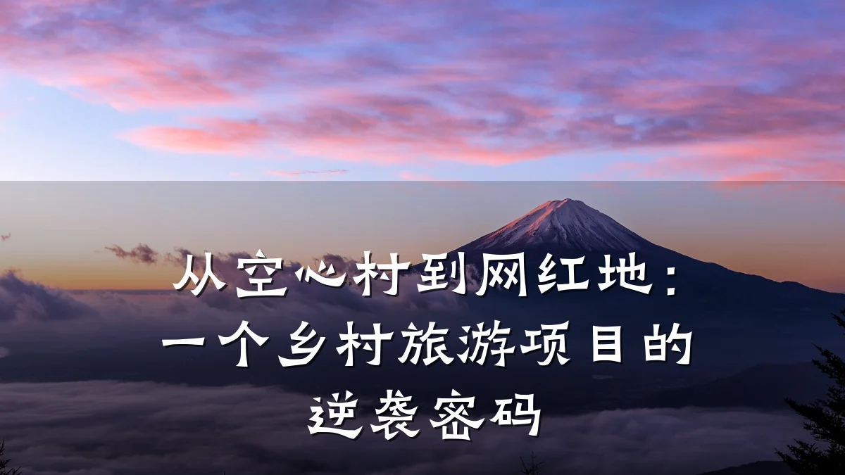 从空心村到网红地：一个乡村旅游项目的逆袭密码