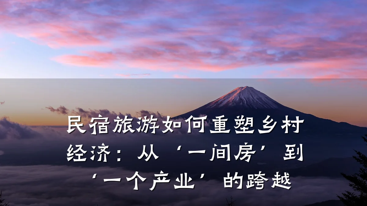 民宿旅游如何重塑乡村经济:从‘一间房’到‘一个产业’的跨越