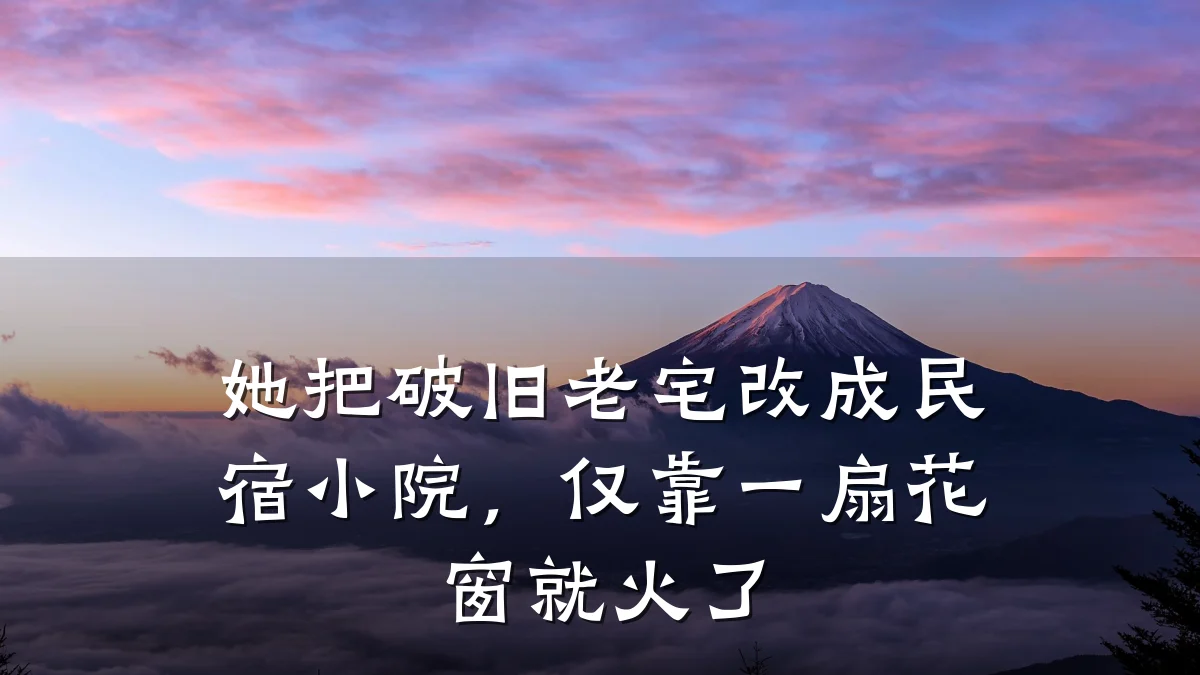 她把破旧老宅改成民宿小院,仅靠一扇花窗就火了