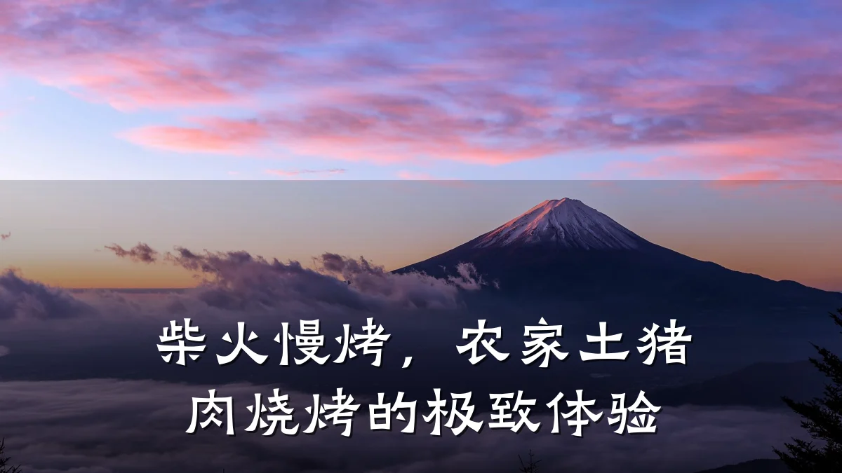 柴火慢烤，农家土猪肉烧烤的极致体验