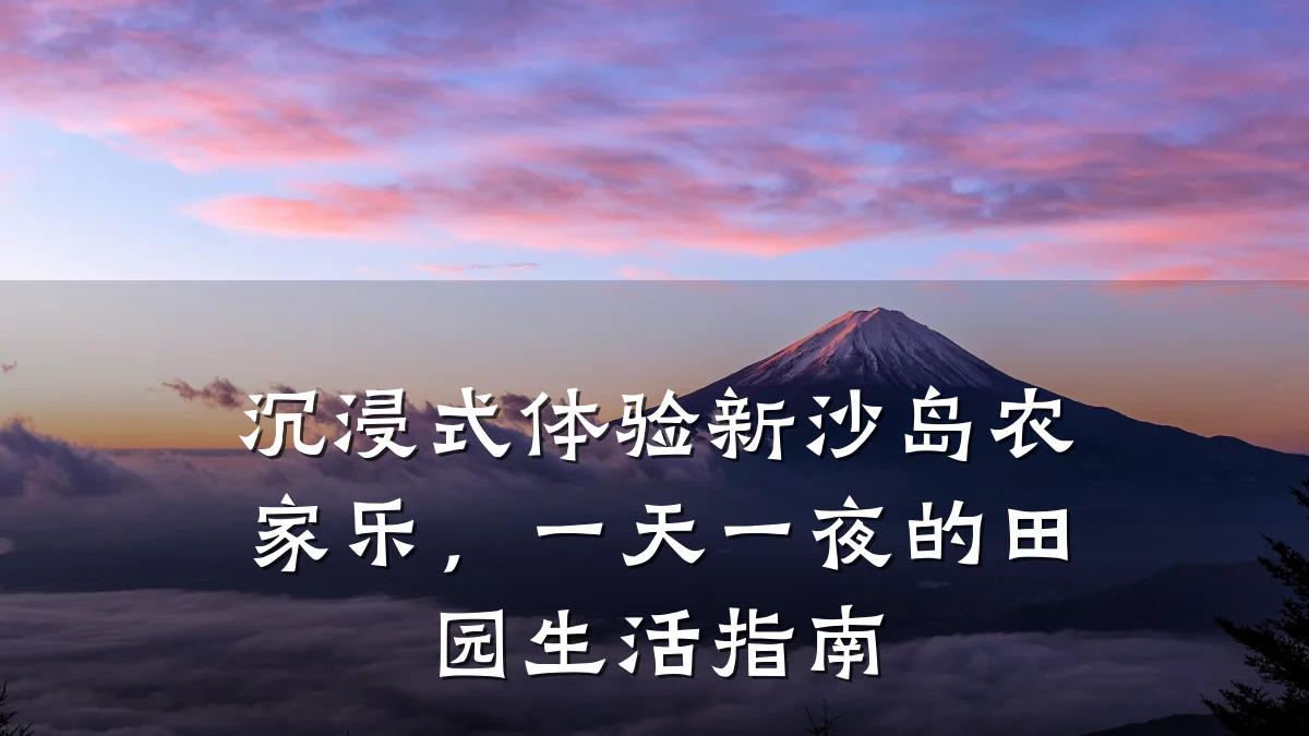 沉浸式体验新沙岛农家乐,一天一夜的田园生活指南