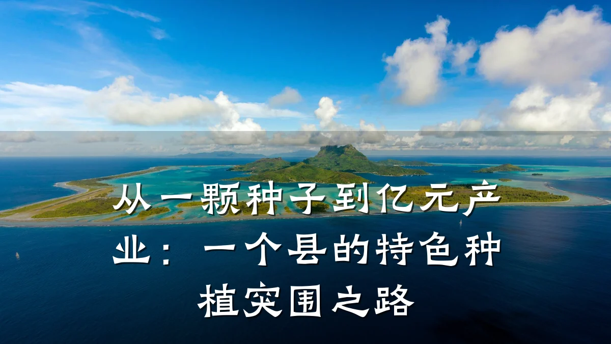 从一颗种子到亿元产业:一个县的特色种植突围之路