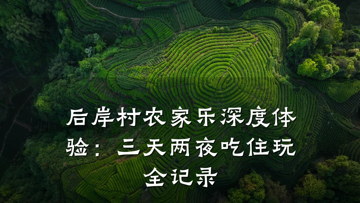 后岸村农家乐深度体验:三天两夜吃住玩全记录
