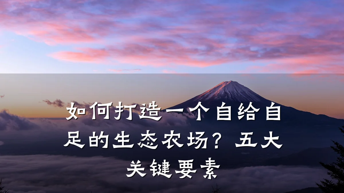 如何打造一个自给自足的生态农场?五大关键要素