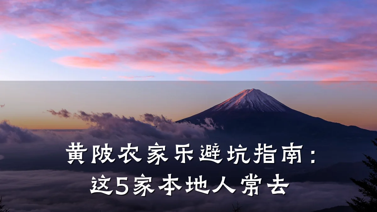 黄陂农家乐避坑指南：这5家本地人常去