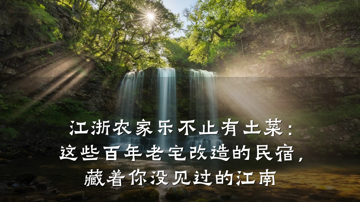 江浙农家乐不止有土菜:这些百年老宅改造的民宿,藏着你没见过的江南