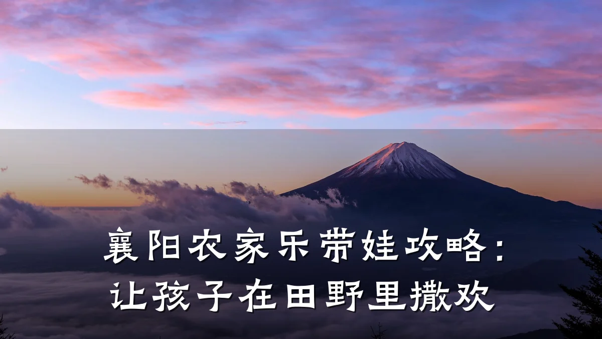 襄阳农家乐带娃攻略:让孩子在田野里撒欢