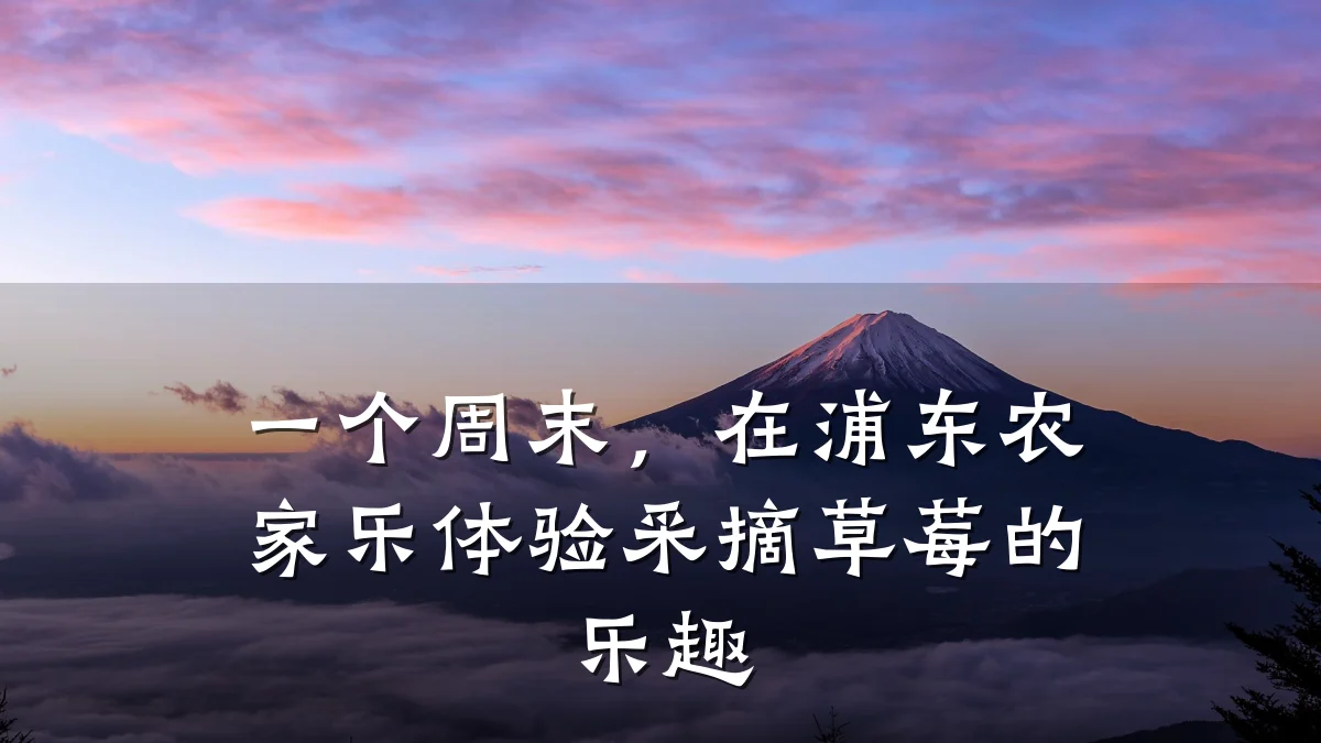 一个周末,在浦东农家乐体验采摘草莓的乐趣