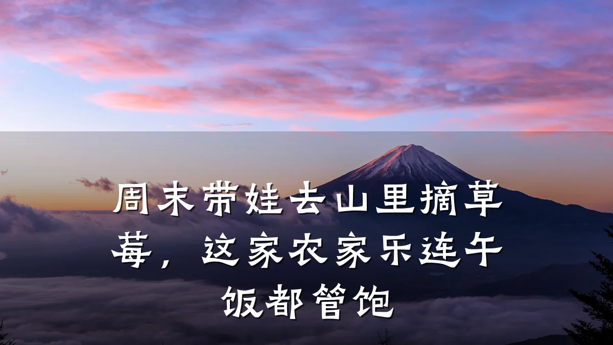 周末带娃去山里摘草莓，这家农家乐连午饭都管饱