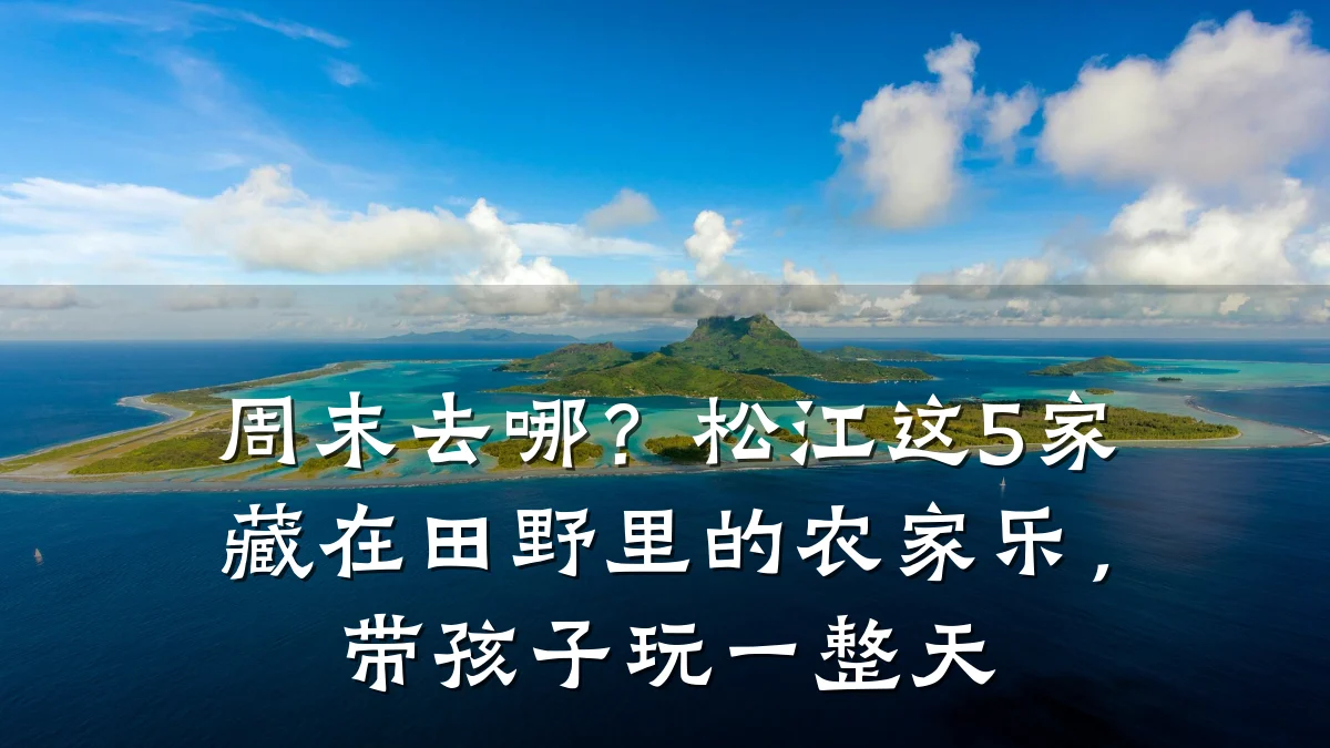 周末去哪?松江这5家藏在田野里的农家乐,带孩子玩一整天