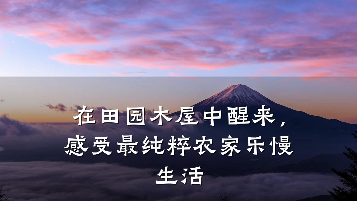 在田园木屋中醒来,感受最纯粹农家乐慢生活
