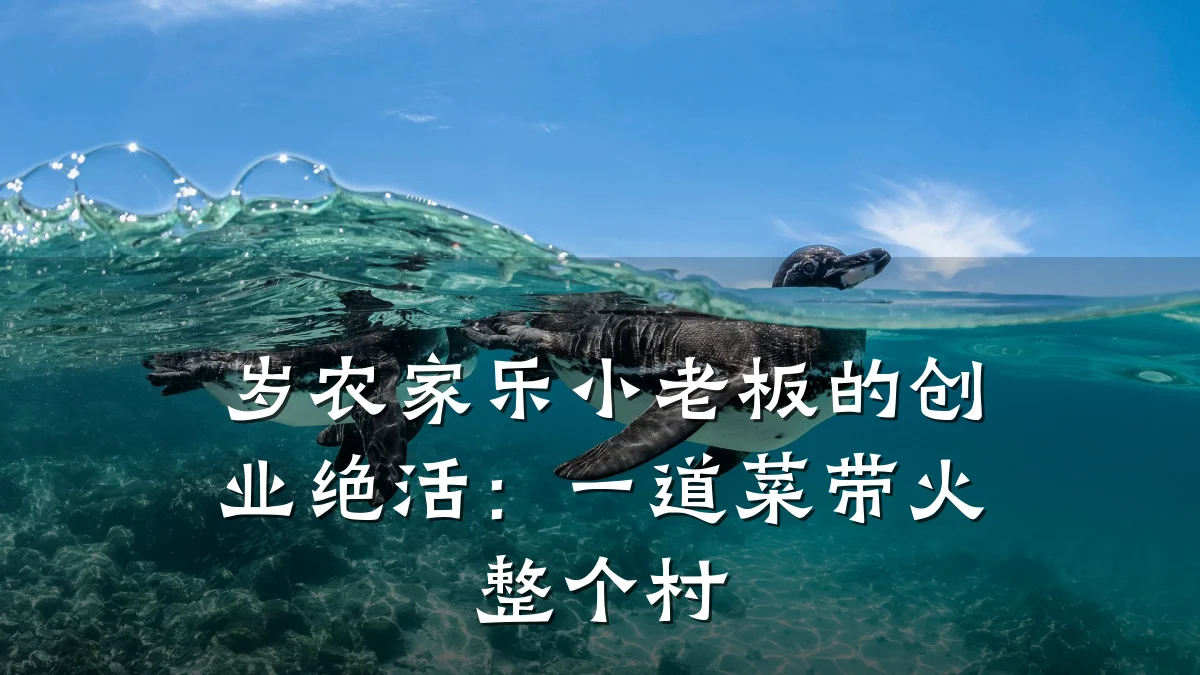 岁农家乐小老板的创业绝活:一道菜带火整个村