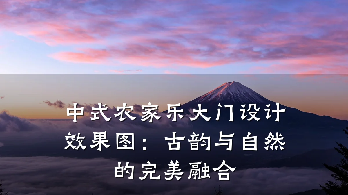 中式农家乐大门设计效果图:古韵与自然的完美融合