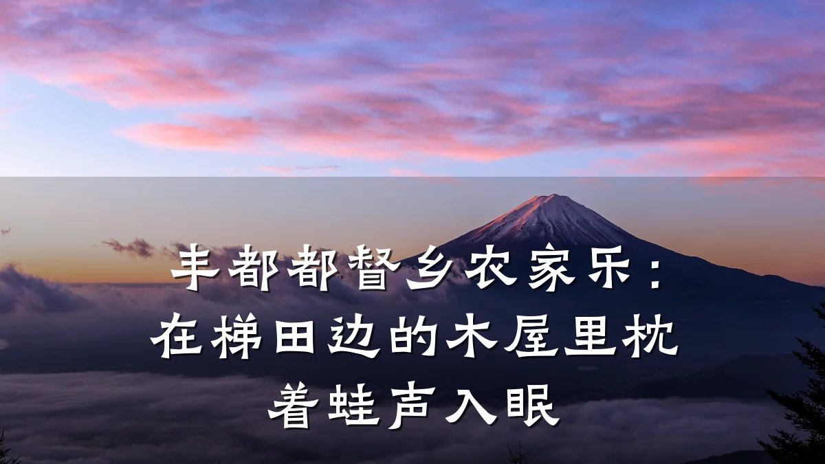 丰都都督乡农家乐:在梯田边的木屋里枕着蛙声入眠