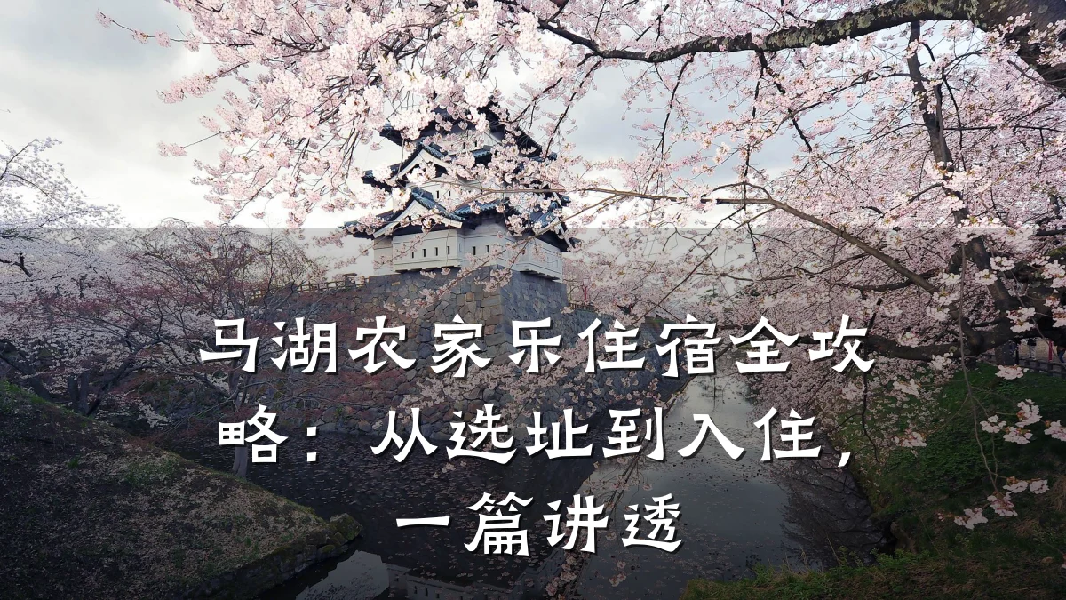 马湖农家乐住宿全攻略:从选址到入住,一篇讲透