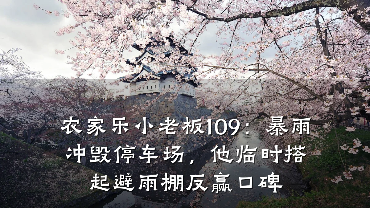 农家乐小老板109:暴雨冲毁停车场,他临时搭起避雨棚反赢口碑