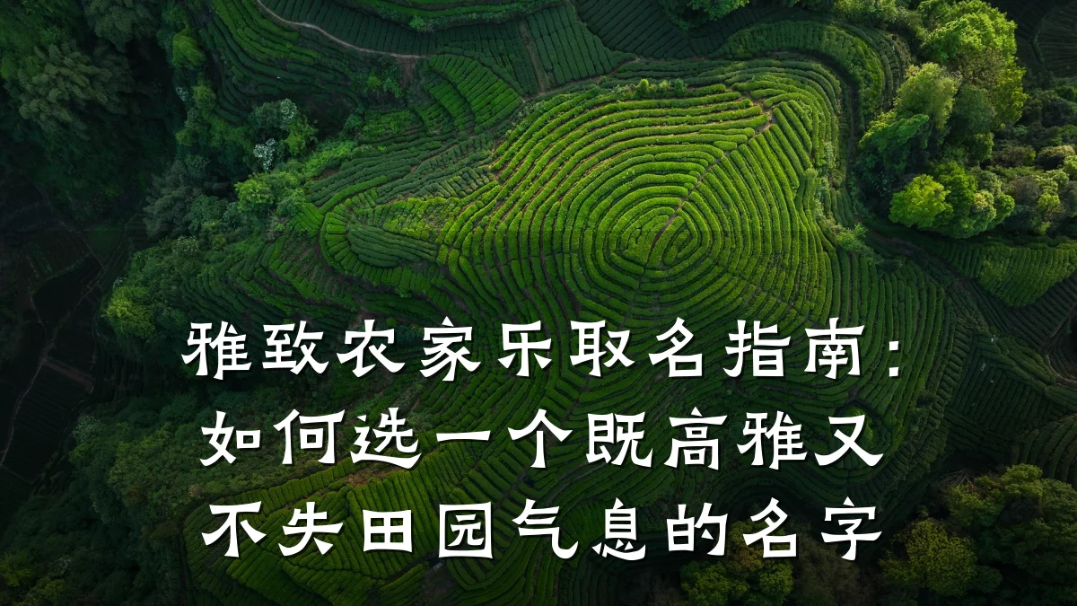 雅致农家乐取名指南:如何选一个既高雅又不失田园气息的名字