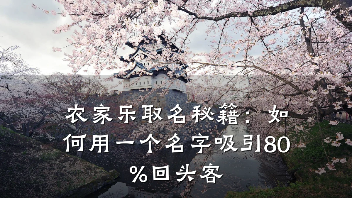 农家乐取名秘籍:如何用一个名字吸引80%回头客