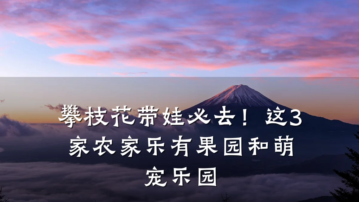 攀枝花带娃必去!这3家农家乐有果园和萌宠乐园