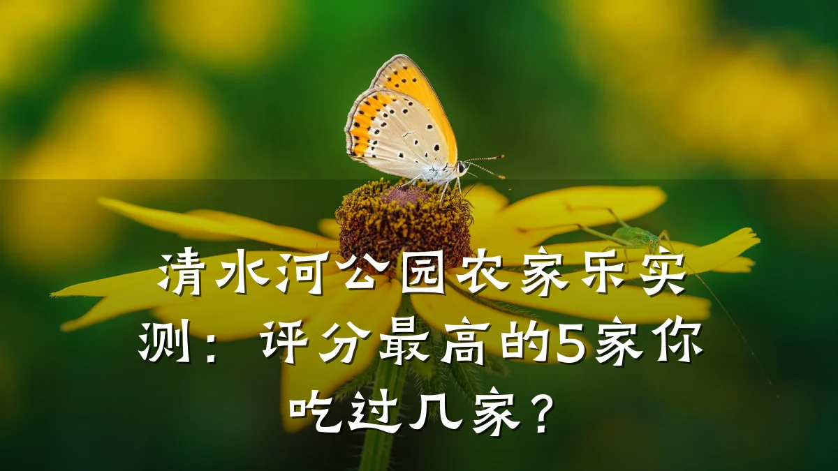 清水河公园农家乐实测:评分最高的5家你吃过几家?